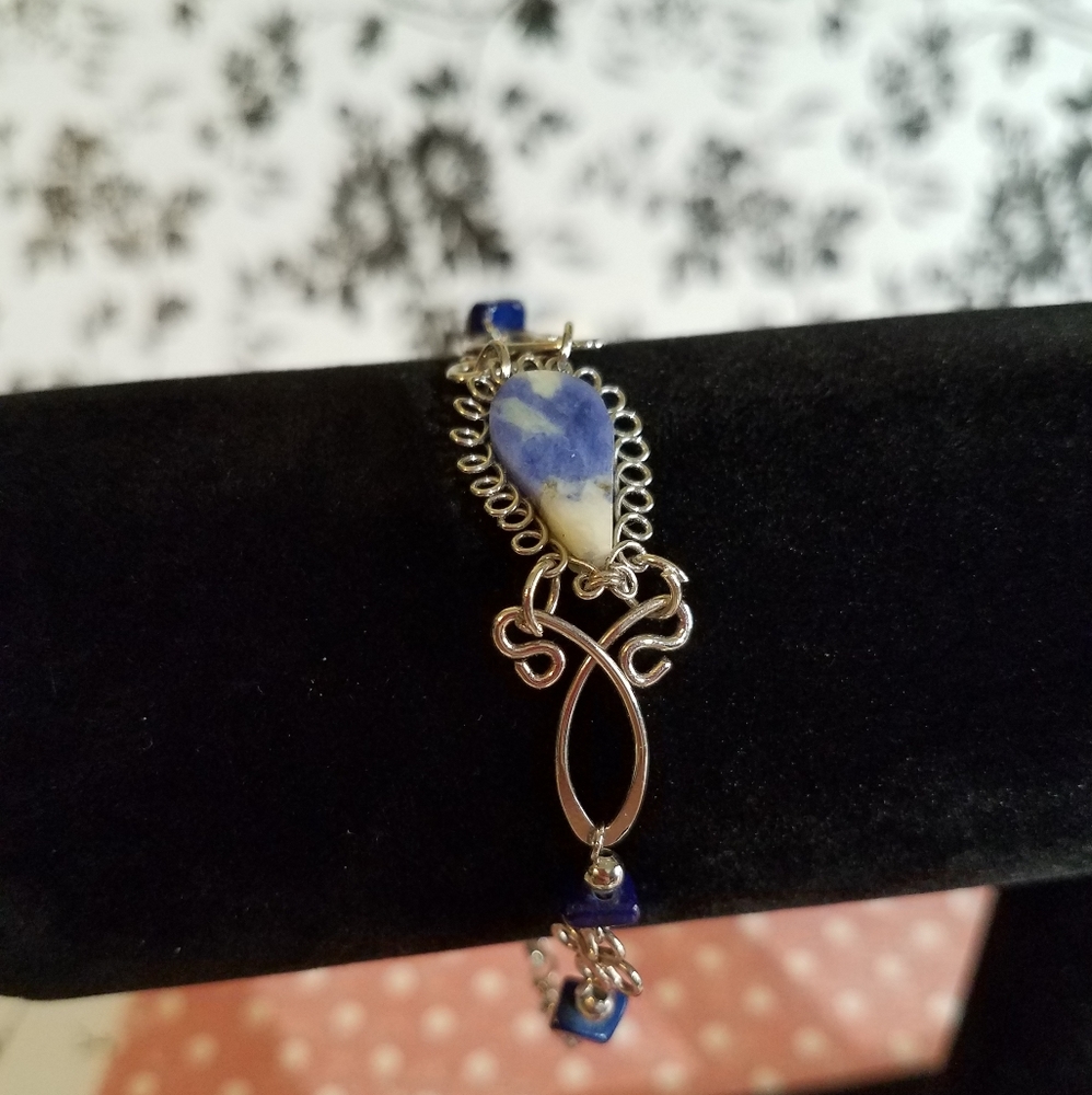 Blue stone bracelet jlp11 - Picture 1 of 6